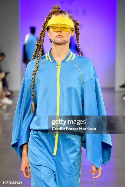 Model walks the runway for Semir X CJ Yao fashion show during September 2018 - New York Fashion Week: The Shows at Gallery II at Spring Studios on...