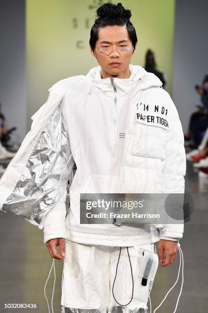 Model walks the runway for Semir X CJ Yao fashion show during September 2018 - New York Fashion Week: The Shows at Gallery II at Spring Studios on...