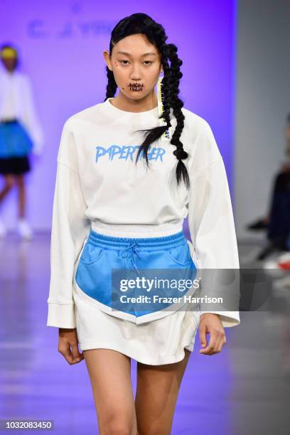 Model walks the runway for Semir X CJ Yao fashion show during September 2018 - New York Fashion Week: The Shows at Gallery II at Spring Studios on...