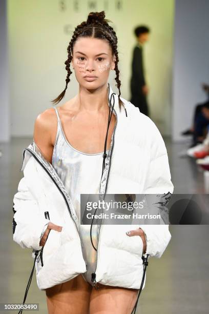 Model walks the runway for Semir X CJ Yao fashion show during September 2018 - New York Fashion Week: The Shows at Gallery II at Spring Studios on...