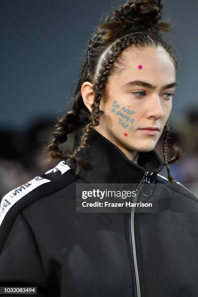 Model walks the runway for Semir X CJ Yao fashion show during September 2018 - New York Fashion Week: The Shows at Gallery II at Spring Studios on...