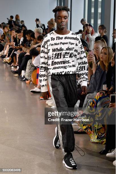 Model walks the runway for Semir X CJ Yao fashion show during September 2018 - New York Fashion Week: The Shows at Gallery II at Spring Studios on...