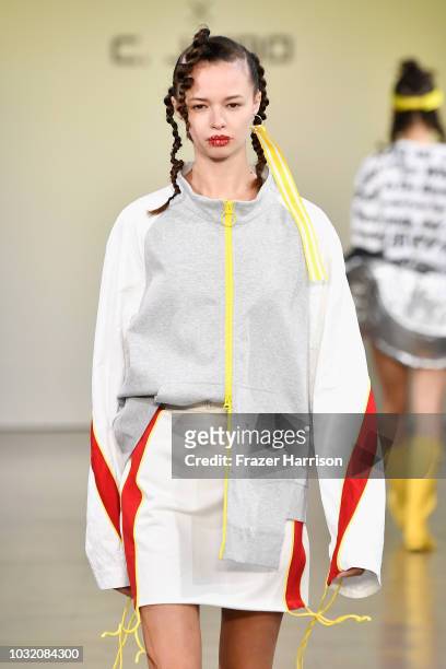 Model walks the runway for Semir X CJ Yao during New York Fashion Week: The Shows at Gallery II at Spring Studios on September 12, 2018 in New York...