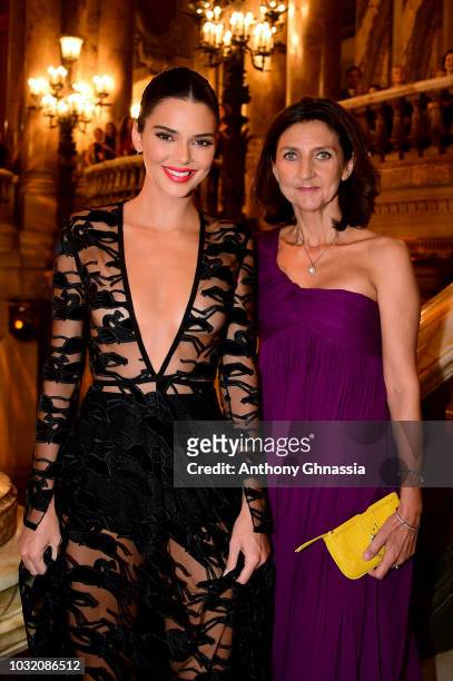 Kendall Jenner and Sophie Delafontaine attend the Longchamp 70th Anniversary Celebration at Opera Garnier on September 11, 2018 in Paris, France.