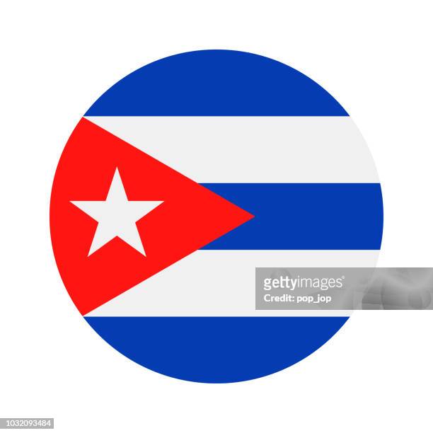 キューバ - フラグ ベクトル フラット アイコン ラウンド - cuban flag点のイラスト素材／クリップアート素材／マンガ素材／アイコン素材