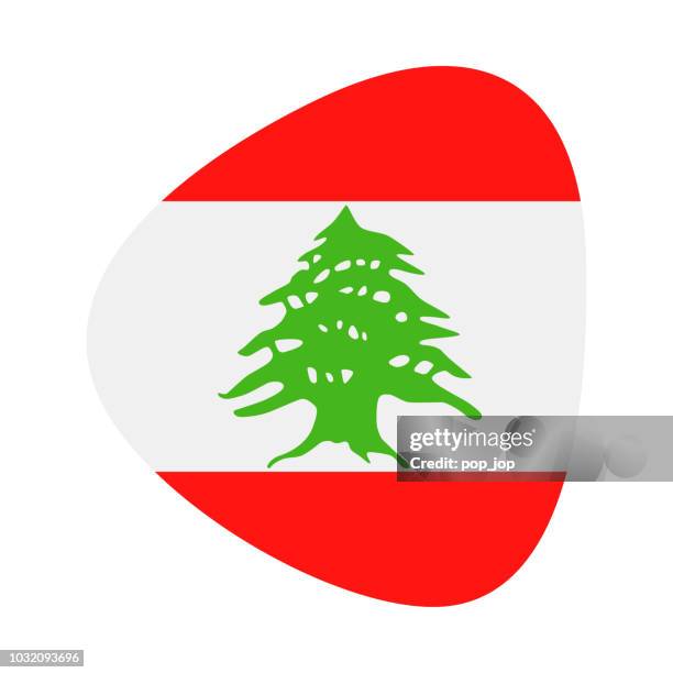 lebanon - abstract flag vector flat icon - beirut stock illustrations