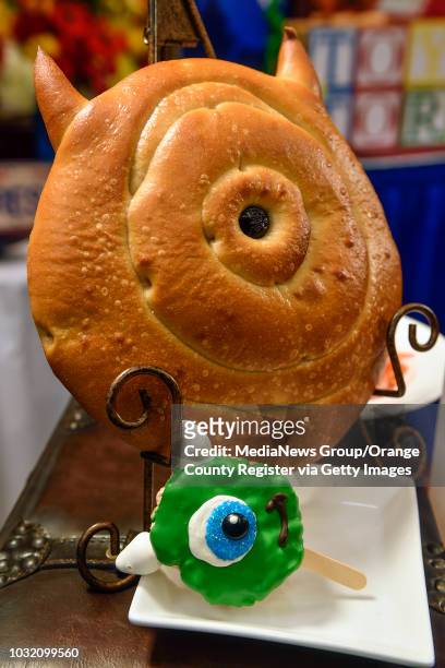 Pixar Fest Food: Monsters, Inc.-inspired Mike Wazowski sourdough bread available at Pacific Wharf Cafe in Disney California Adventure in Anaheim.