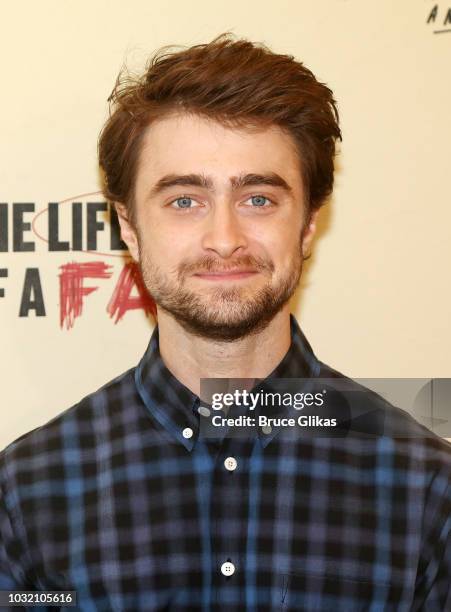 Daniel Radcliffe poses at the "The Lifespan Of A Fact" photo call and meet & greet at The New 42nd Street Studios on September 6, 2018 in New York...