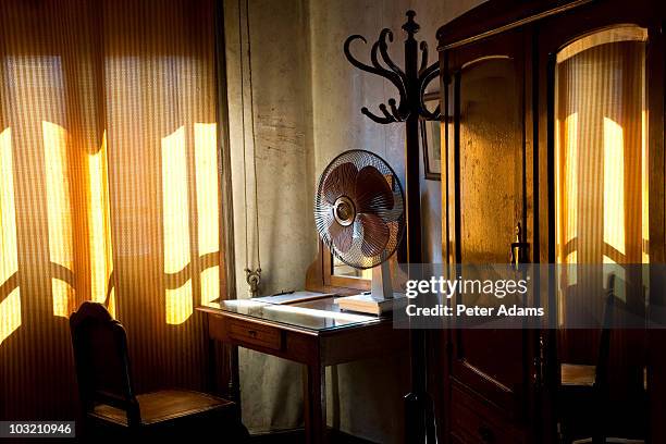 old hotel room with fan, cairo, egypt, africa - table fan stock pictures, royalty-free photos & images