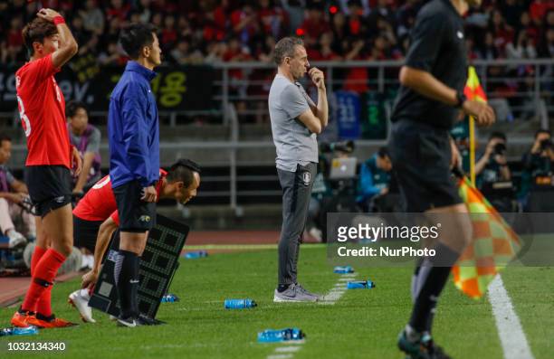 Paulo Bento of South Korea Coach action on the fieldside during an Football A Match South Korea and Costa Rica at Goyang Sports Complex in Goyang,...