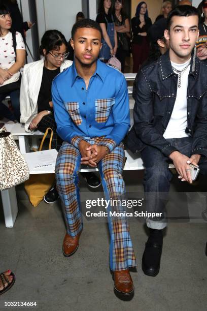 Rapper Diggy Simmons attends the Calvin Luo front Row during New York Fashion Week: The Shows at Gallery I at Spring Studios on September 12, 2018 in...