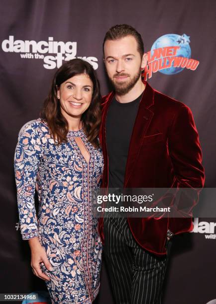 Danelle Umstead and Artem Chigvinstev attend Dancing With The Stars Season 27 Cast Reveal Red Carpet At Planet Hollywood Times Square at Planet...