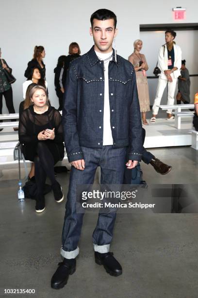 Actor Leo Reilly attends the Calvin Luo front Row during New York Fashion Week: The Shows at Gallery I at Spring Studios on September 12, 2018 in New...