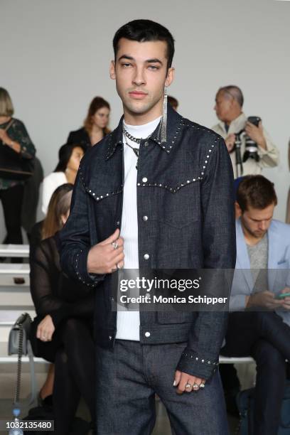 Actor Leo Reilly attends the Calvin Luo front Row during New York Fashion Week: The Shows at Gallery I at Spring Studios on September 12, 2018 in New...