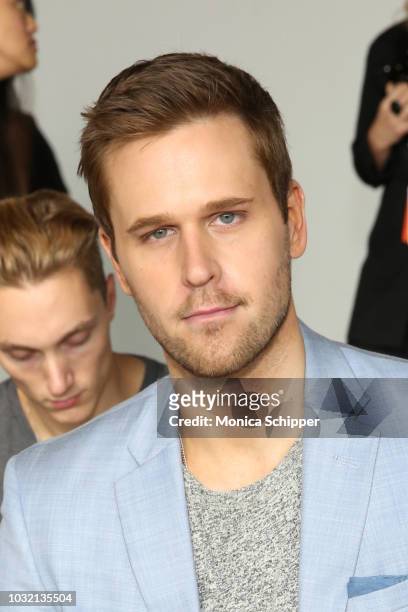 Actor Dan Amboyer attends the Calvin Luo front Row during New York Fashion Week: The Shows at Gallery I at Spring Studios on September 12, 2018 in...