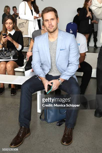 Actor Dan Amboyer attends the Calvin Luo front Row during New York Fashion Week: The Shows at Gallery I at Spring Studios on September 12, 2018 in...