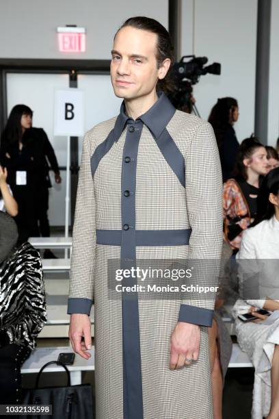 Producer Jordan Roth attends the Calvin Luo front Row during New York Fashion Week: The Shows at Gallery I at Spring Studios on September 12, 2018 in...