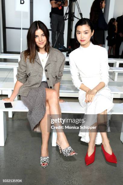 Art director Julia Restoin Roitfeld and model Estelle Chen attend the Calvin Luo front Row during New York Fashion Week: The Shows at Gallery I at...