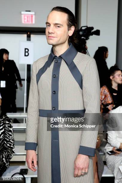 Producer Jordan Roth attends the Calvin Luo front Row during New York Fashion Week: The Shows at Gallery I at Spring Studios on September 12, 2018 in...