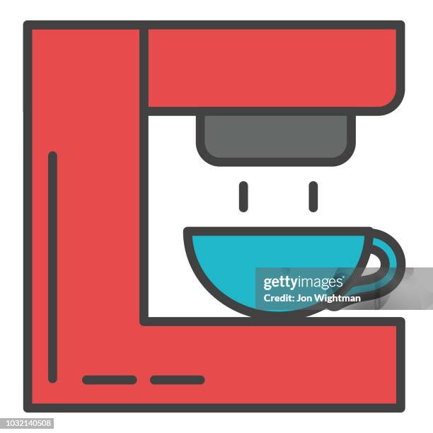 cafe line icon coffee machine - cafe coffee machine stock illustrations