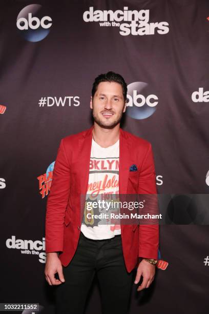 Val Chmerkovskiy attends Dancing With The Stars Season 27 Cast Reveal Red Carpet At Planet Hollywood Times Square at Planet Hollywood Times Square on...