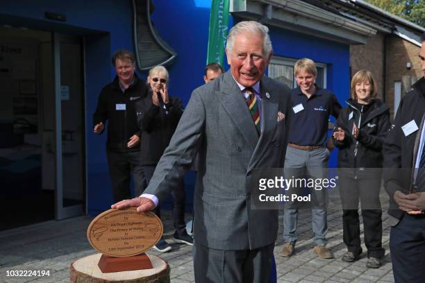 Prince Charles, Prince of Wales visits the Kielder Salmon Centre on September 12, 2018 in Hexham, England.