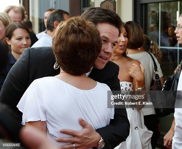 Actor Mark Wahlberg and Alma Wahlberg attend a screening of "The Other Guys" at Alma Nove on August 3, 2010 in Hingham, Massachusetts.