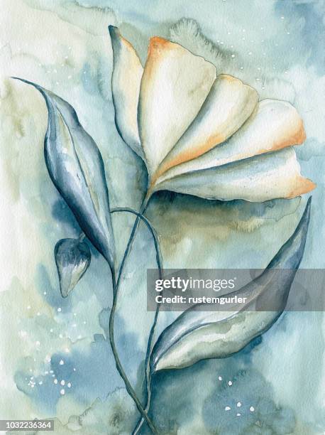 aquarell blumen - artwork leaves stock-grafiken, -clipart, -cartoons und -symbole