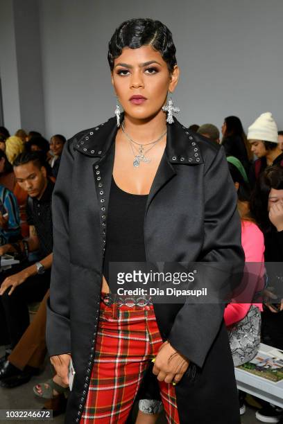 Singer Toni Romiti attends the Marcel Ostertag front Row during New York Fashion Week: The Shows at Gallery II at Spring Studios on September 12,...