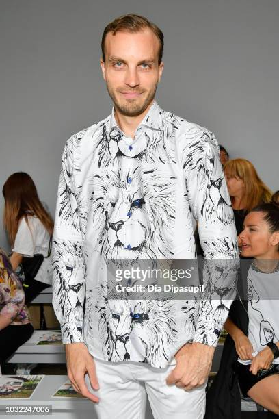 Steve Satorius attends the Marcel Ostertag front Row during New York Fashion Week: The Shows at Gallery II at Spring Studios on September 12, 2018 in...