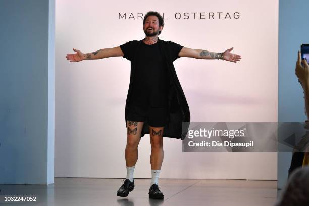 Designer Marcel Ostertag attends the Marcel Ostertag front Row during New York Fashion Week: The Shows at Gallery II at Spring Studios on September...