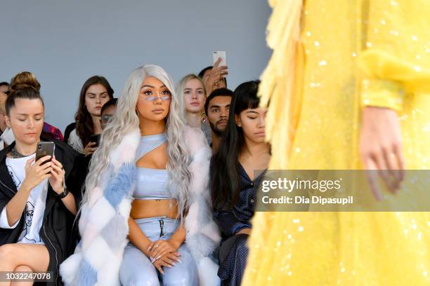 Nikita Dragun attends the Marcel Ostertag front Row during New York Fashion Week: The Shows at Gallery II at Spring Studios on September 12, 2018 in...