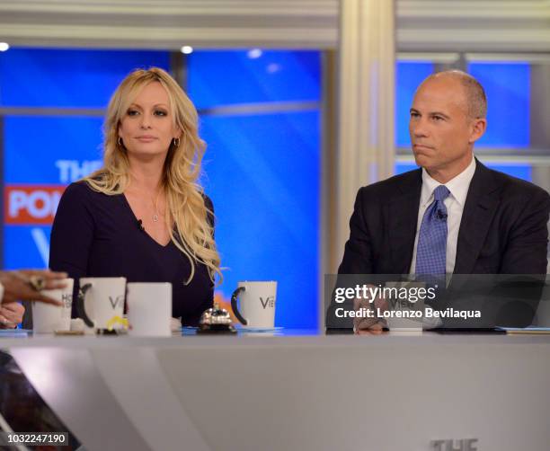 Stormy Daniels is joined by her attorney, Michael Avenatti today, Wednesday, September 12, 2018 on Walt Disney Television via Getty Images's "The...