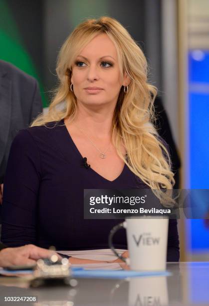 Stormy Daniels is joined by her attorney, Michael Avenatti today, Wednesday, September 12, 2018 on Walt Disney Television via Getty Images's "The...