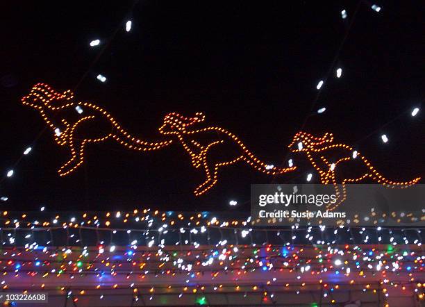 christmas kangaroos - brisbane festival stock pictures, royalty-free photos & images