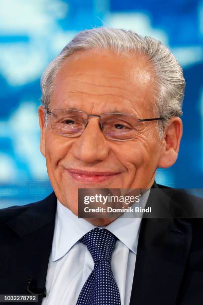 Bob Woodward speaks with Dana Perino at "The Daily Briefing" at Fox News Channel Studios on September 11, 2018 in New York City.