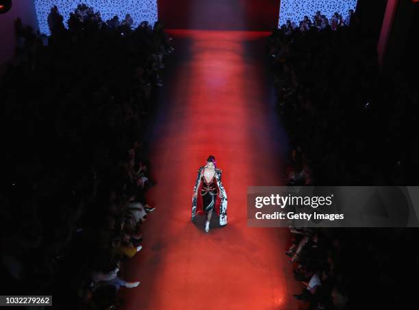 An Aerial view of models walking the runway for Disney Villains x The Blonds during New York Fashion Week: The Shows at Gallery II at Spring Studios...