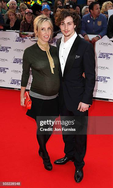 Sam Taylor-Wood and her fiance Aaron Johnson attend the National Movie Awards 2010 at the Royal Festival Hall on May 26, 2010 in London, England.