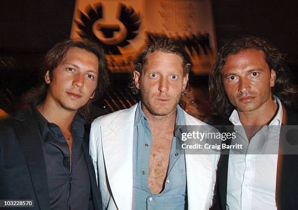 Manuele Malenotti, Lapo Elkan and Michele Malenotti arrive at The Expendables After-Party hosted by Manuele And Michele Malenotti at Trousdale...