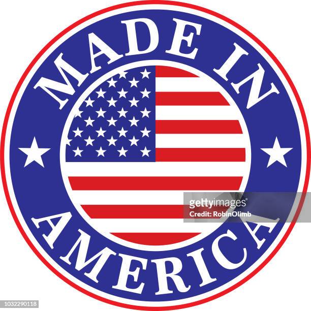 made in america icon - american flag pin stock illustrations