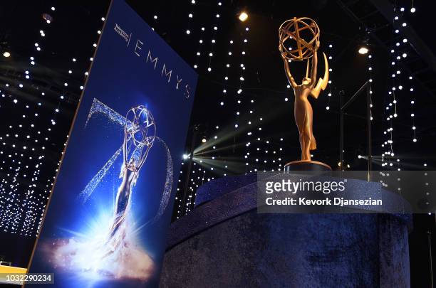 Scenes from the 70th Emmy Awards Governors Ball and 2018 Creative Arts Governors Ball press preview at L.A. Live Event Deck on September 6, 2018 in...