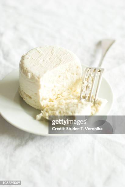 fresh goat cheese - queso de cabra fotografías e imágenes de stock