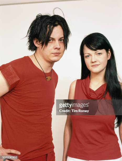 American rock duo the White Stripes, February 2002. They are Jack White and his ex-wife Meg White.