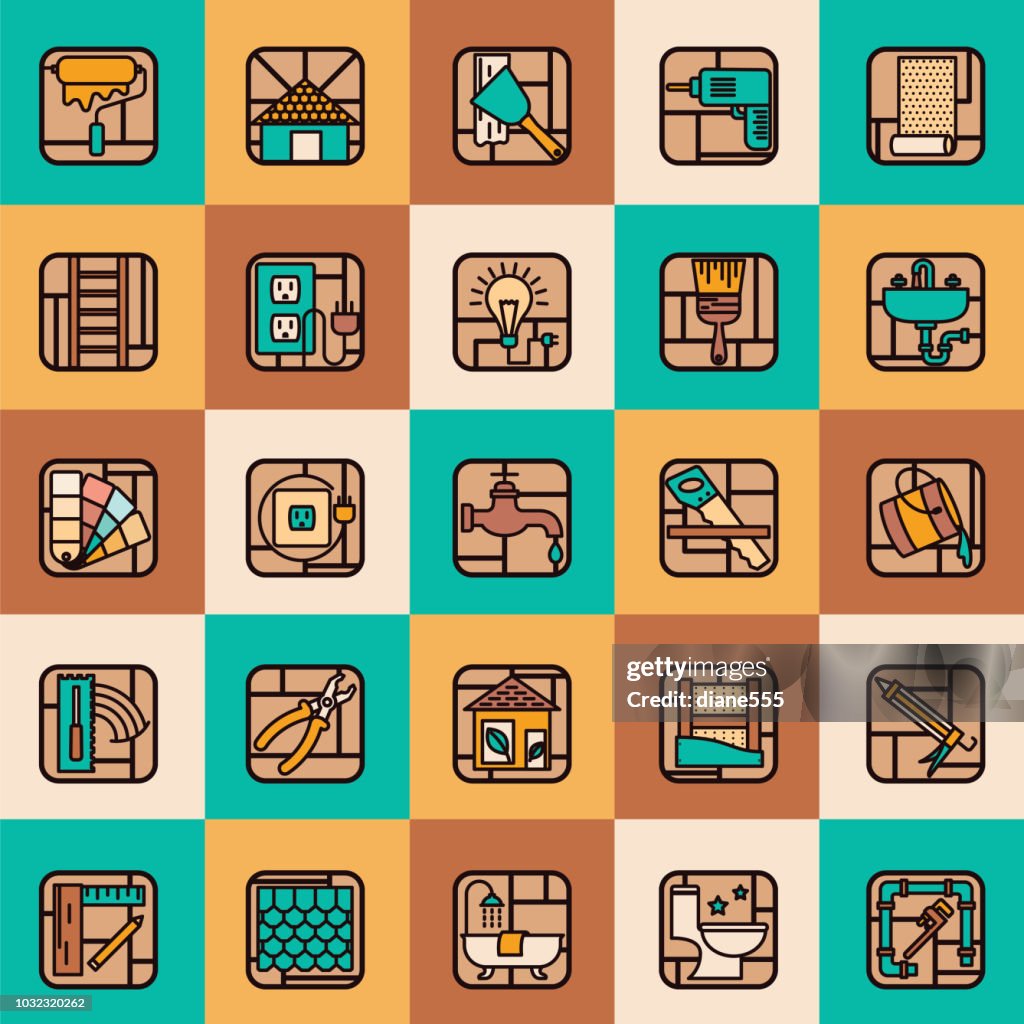 Dünne Linie Home Improvement DIY-Symbol