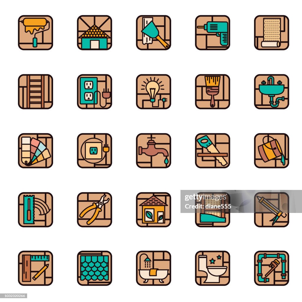 Thin Line Home Improvement DIY Icon