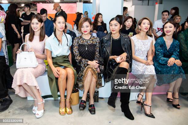 Amber An, two guests, Cecilia Yeung, Veronica Li and Risabae attend the MICHAEL KORS COLLECTION Spring 2019 Runway Show, Asia Pacific Front Row Faces...