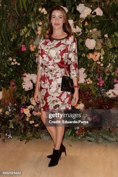 Model Ines Sainz attends the 'Salvatore Ferragamo' new boutique opening party photocall at Salvatore Ferragamo store on September 12, 2018 in Madrid,...