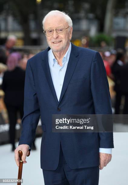 Sir Michael Caine attends the World Premiere of 'King Of Thieves' at Vue West End on September 12, 2018 in London, England.