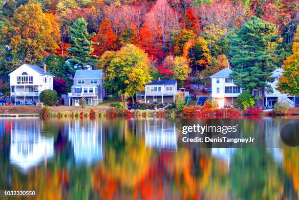 otoño en el barrio de brighton de boston - new england usa fotografías e imágenes de stock