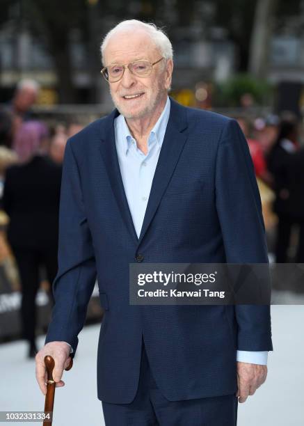 Sir Michael Caine attends the World Premiere of 'King Of Thieves' at Vue West End on September 12, 2018 in London, England.